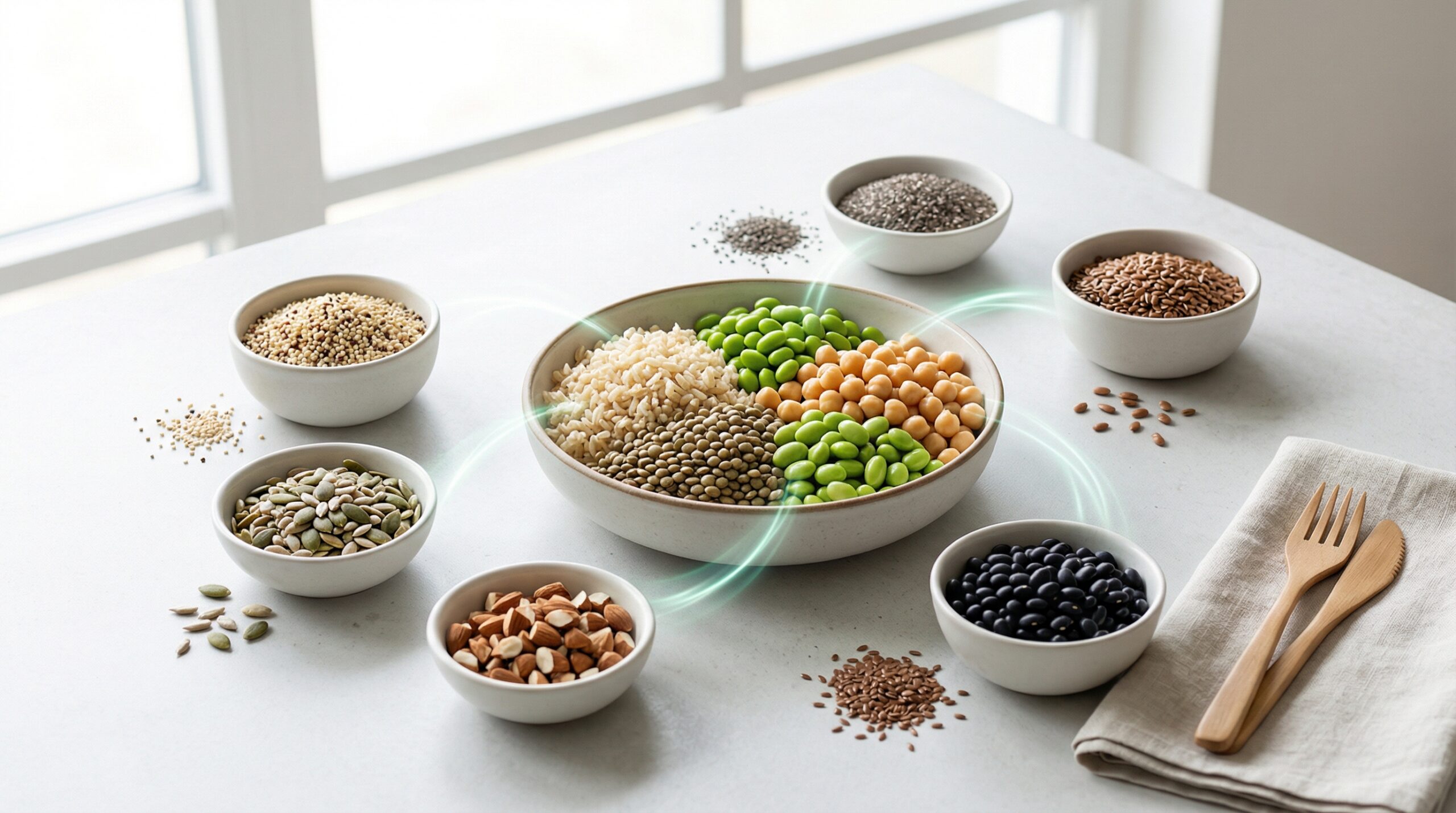 ภาพประกอบ ทำความเข้าใจข้อจำกัดของโปรตีนจากพืชและความสำคัญของกรดอะมิโนจำเป็น จากบทความ ไขความจริงการผสมโปรตีนจากพืชหลายแหล่ง เพื่อกรดอะมิโนครบถ้วนและโภชนาการที่ดีกว่า