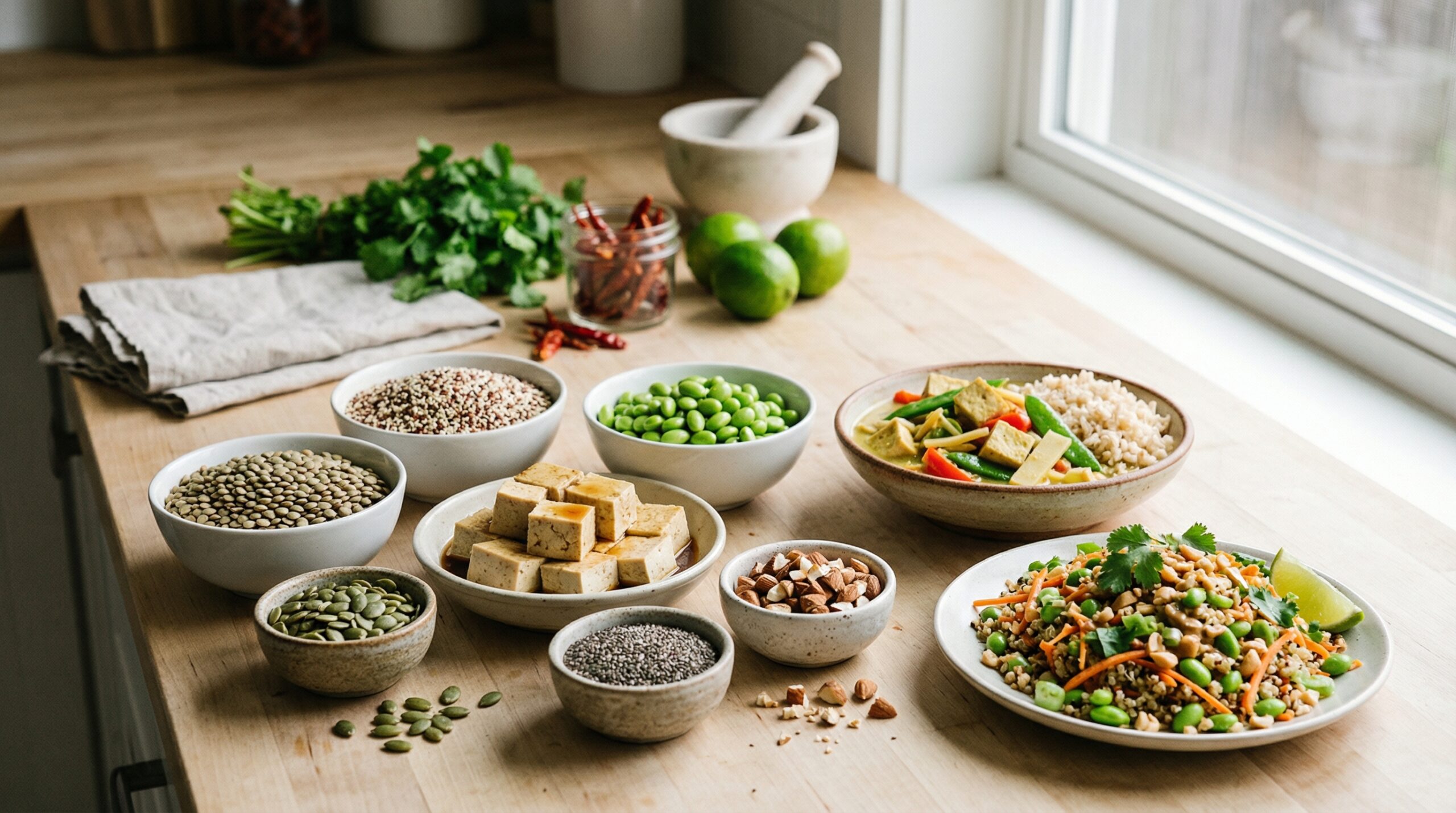 ภาพประกอบ กลยุทธ์ผสมผสานโปรตีนจากพืชในอาหารไทยเพื่อโภชนาการที่สมบูรณ์ จากบทความ ไขความจริงการผสมโปรตีนจากพืชหลายแหล่ง เพื่อกรดอะมิโนครบถ้วนและโภชนาการที่ดีกว่า